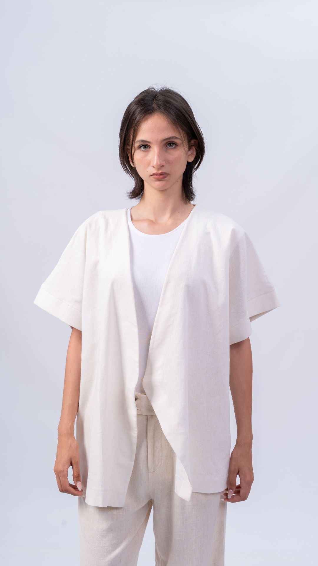 Kimono Blanc cassé en Lin