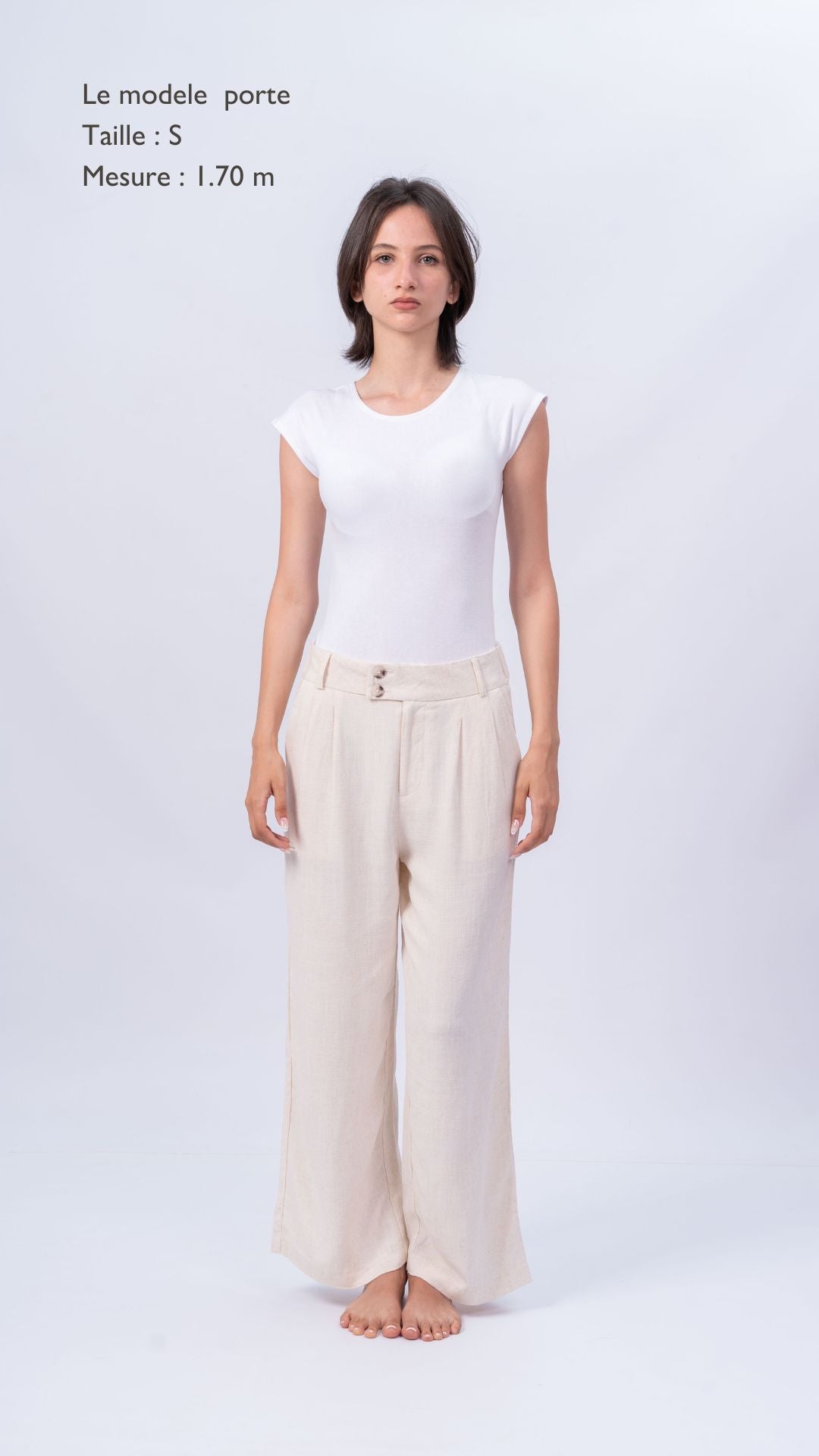 Pantalon Beige en Lin