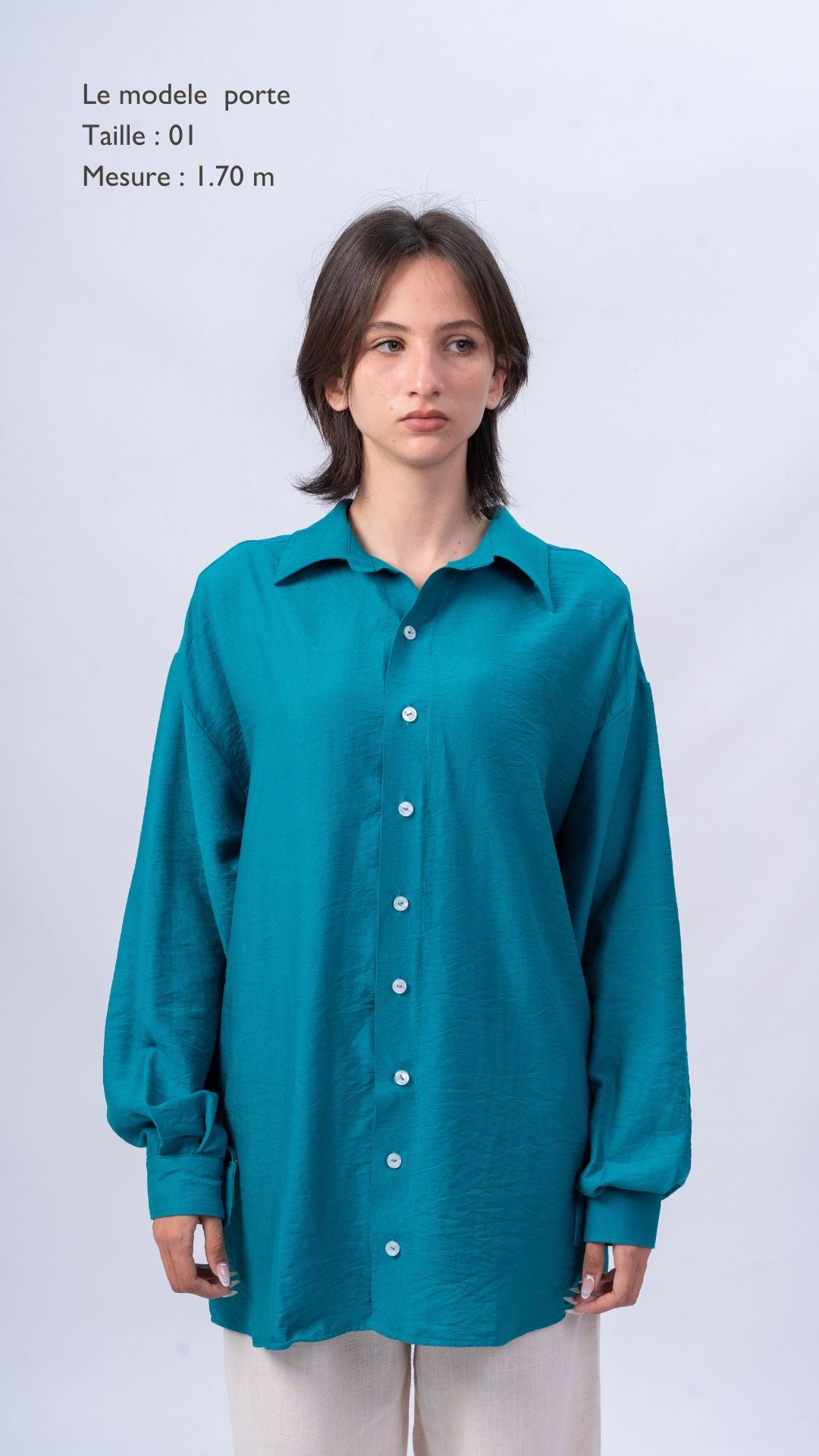 Chemise en lin bleu maison athéra